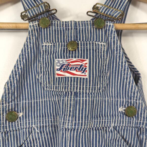 Vintage Liberty Overalls Unisex Children's Size 12-18m Hickory Stripe - Picture 2 of 6